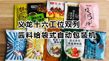 【视频】义龙十六工位双列酱料包装机